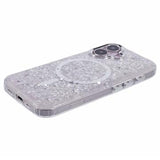 iPhone 16 MagSafe-kompatibel Glitter Pailletter Epoxy Cover - Hvid