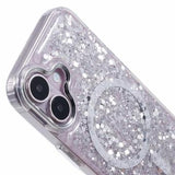 iPhone 16 MagSafe-kompatibel Glitter Pailletter Epoxy Cover - Hvid