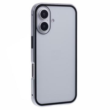 iPhone 16 Magnetisk Cover med Hærdet Glas - Privatliv - Sølv