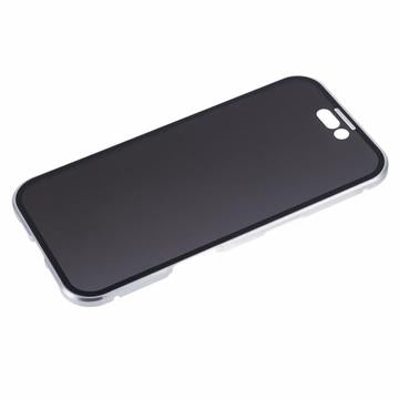 iPhone 16 Magnetisk Cover med Hærdet Glas - Privatliv - Sølv