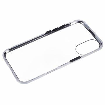 iPhone 16 Magnetisk Cover med Hærdet Glas - Privatliv - Sølv