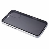 iPhone 16 Magnetisk Cover med Hærdet Glas - Privatliv - Sølv