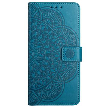 iPhone 16 Mandala Series Etui med Pung - Blå