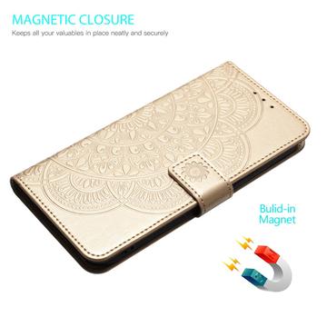 iPhone 16 Mandala Series Etui med Pung - Guld