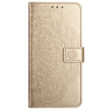iPhone 16 Mandala Series Etui med Pung - Guld