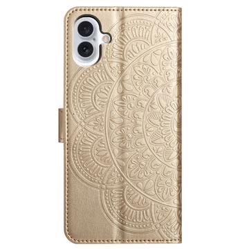 iPhone 16 Mandala Series Etui med Pung - Guld