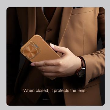 iPhone 16 Nillkin Qin Prop Flip Cover - Brun