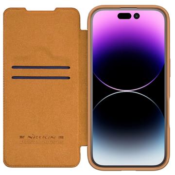 iPhone 16 Nillkin Qin Prop Flip Cover - Brun