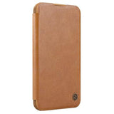 iPhone 16 Nillkin Qin Prop Flip Cover - Brun