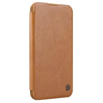 iPhone 16 Nillkin Qin Prop Flip Cover - Brun