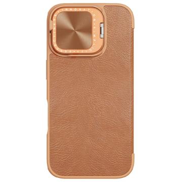 iPhone 16 Nillkin Qin Prop Flip Cover - Brun
