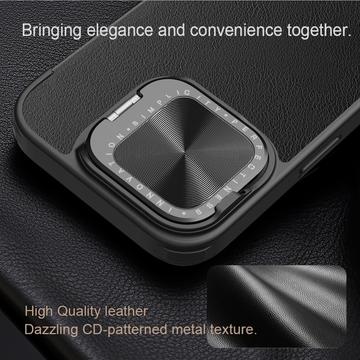 iPhone 16 Nillkin Qin Prop Flip Cover - Brun