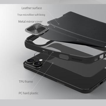 iPhone 16 Nillkin Qin Prop Flip Cover - Brun