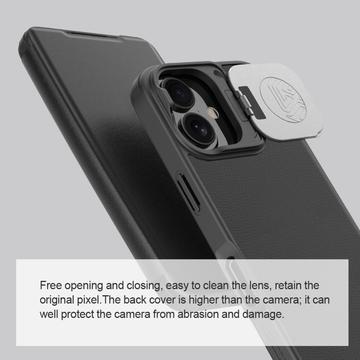 iPhone 16 Nillkin Qin Prop Flip Cover - Brun