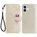 iPhone 16 Ugle Rhinsten Pung - Guld