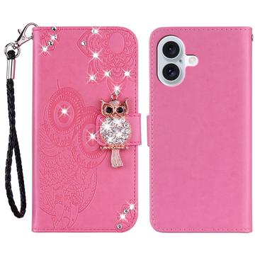 iPhone 16 Ugle Rhinsten Pung - Hot Pink