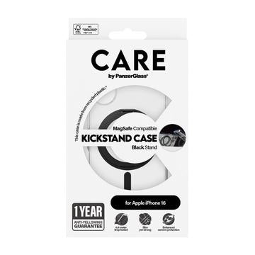 iPhone 16 PanzerGlass Care Kickstand Cover - MagSafe-kompatibel - Klar / Sort