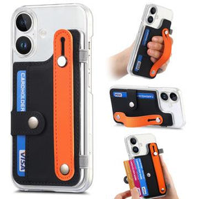 iPhone 16 plastiketui CY1 - kortplads, armbånd, støtte - sort
