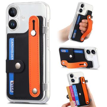 iPhone 16 plastiketui CY1 - kortplads, armbånd, støtte - sort