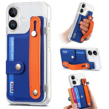 iPhone 16 plastiketui CY1 - kortplads, armbånd, støtte - mørkeblå