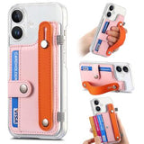 iPhone 16 plastiketui CY1 - kortplads, armbånd, støtte - Pink