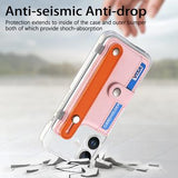iPhone 16 plastiketui CY1 - kortplads, armbånd, støtte - Pink