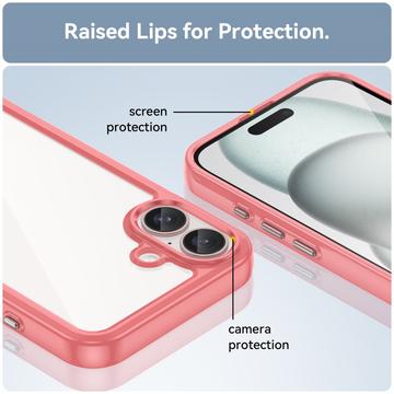 iPhone 16 Plus Anti-Shock Hybrid Cover - Rød