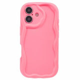 iPhone 16 Plus Candy Color Wavy TPU Cover - Hot Pink