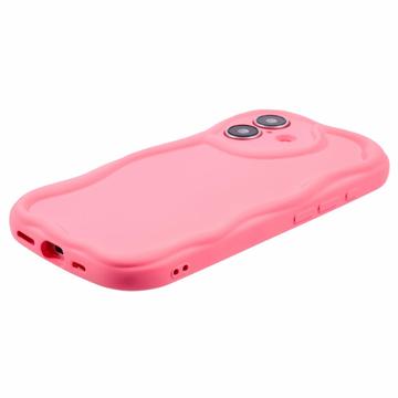 iPhone 16 Plus Candy Color Wavy TPU Cover - Hot Pink