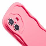 iPhone 16 Plus Candy Color Wavy TPU Cover - Hot Pink