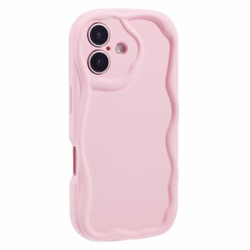 iPhone 16 Plus Candy Color Wavy TPU Cover - Pink