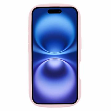 iPhone 16 Plus Candy Color Wavy TPU Cover - Pink