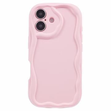iPhone 16 Plus Candy Color Wavy TPU Cover - Pink