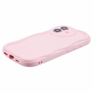 iPhone 16 Plus Candy Color Wavy TPU Cover - Pink
