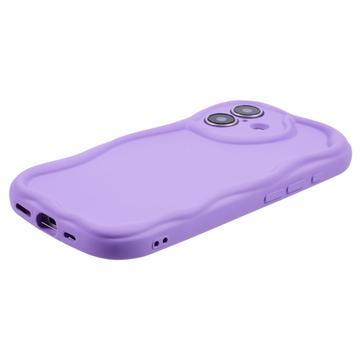 iPhone 16 Plus Candy Color Wavy TPU Cover - Lilla