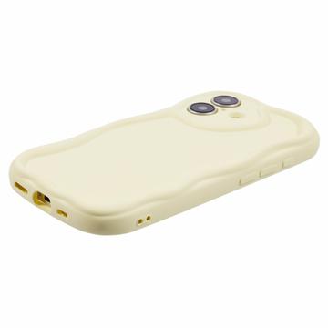 iPhone 16 Plus Candy Color Wavy TPU Cover - Gul