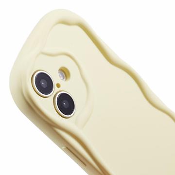 iPhone 16 Plus Candy Color Wavy TPU Cover - Gul