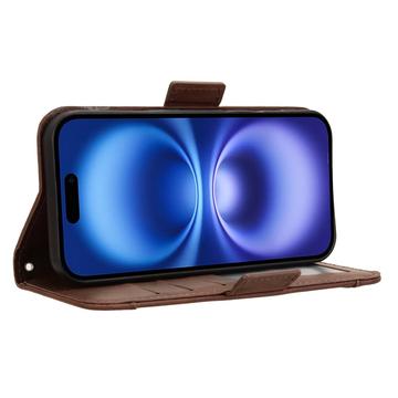 iPhone 16 Plus Kortholder Pung Etui - Brun
