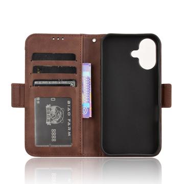iPhone 16 Plus Kortholder Pung Etui - Brun