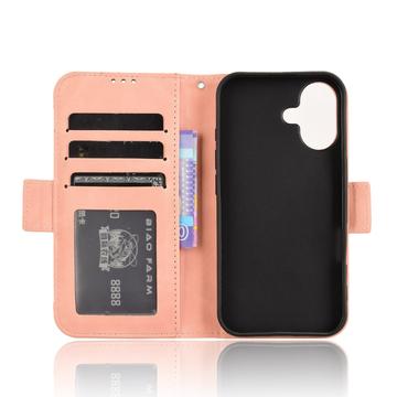 iPhone 16 Plus Kortholder Pung Etui - Pink