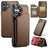 iPhone 16 Plus Caseme C22-etui RFID-kortpung - brun