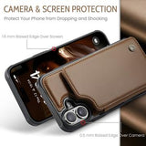 iPhone 16 Plus Caseme C22-etui RFID-kortpung - brun