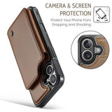 iPhone 16 Plus Caseme C22-etui RFID-kortpung - brun