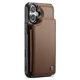 iPhone 16 Plus Caseme C22-etui RFID-kortpung - brun
