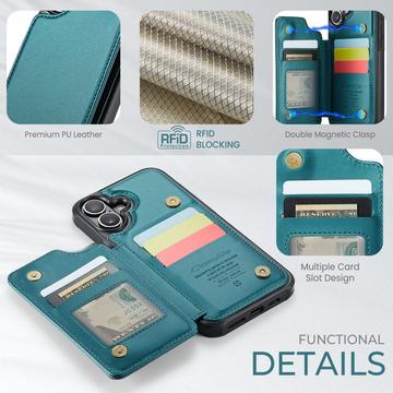 iPhone 16 Plus Caseme C22-etui RFID-kortpung - grøn