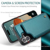 iPhone 16 Plus Caseme C22-etui RFID-kortpung - grøn