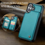 iPhone 16 Plus Caseme C22-etui RFID-kortpung - grøn