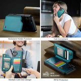 iPhone 16 Plus Caseme C22-etui RFID-kortpung - grøn