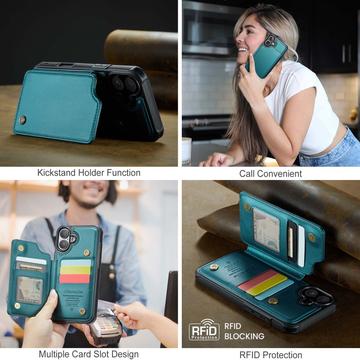 iPhone 16 Plus Caseme C22-etui RFID-kortpung - grøn