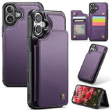 iPhone 16 Plus Caseme C22-etui RFID-kortpung - lilla